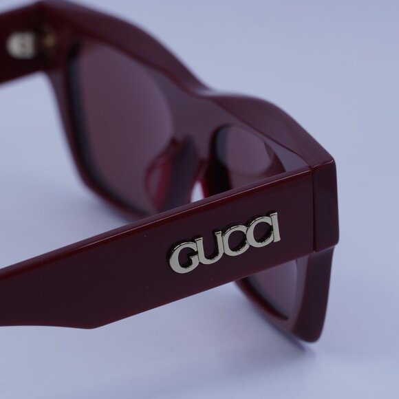 Gucci GG1835SA 003 Sunglasses Burgundy Square Frame, Red Lenses - Picture 8 of 10